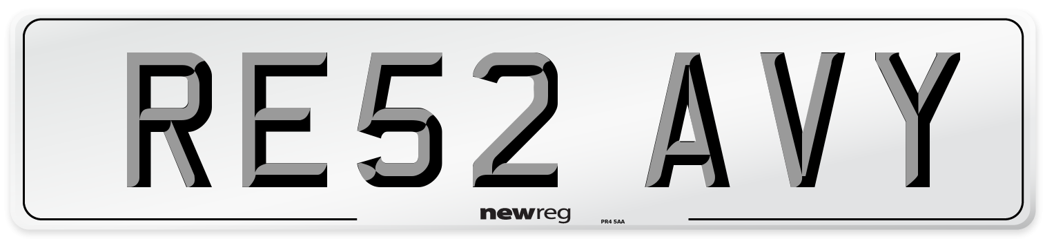 RE52 AVY Number Plate from New Reg